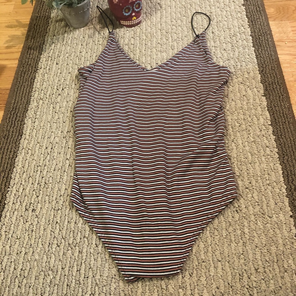 Striped Bodysuit(snap closure at bottom)